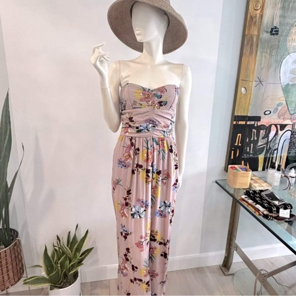 Strapless Boho Beachy Floral Jumpsuit - Picture 2 of 14